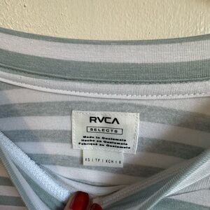 RVCA Striped Crop Top in Gray and White